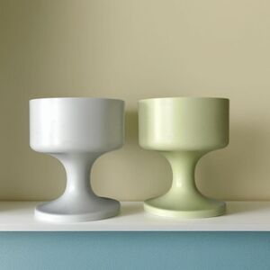 Two Molded Plastic Cocktail Glass in Soft Gray and Sage Made In England